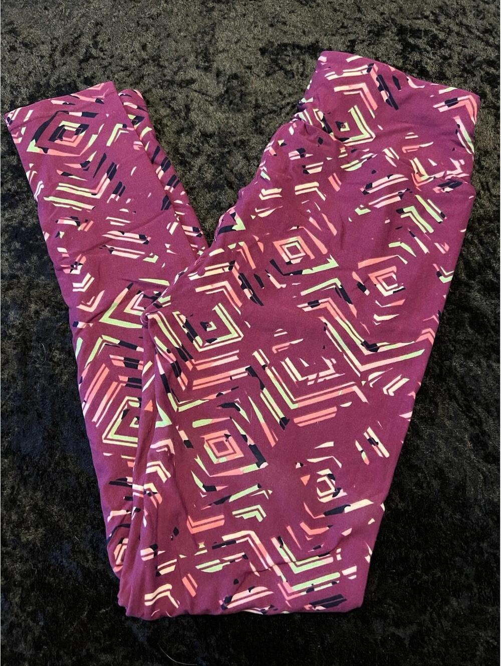 LuLaRoe Leggings One Size OS Purple Pink Green Black Buttery Soft High Rise NWOT